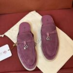 Loro Piana Open Walk Mule - Purple Suede