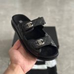 Chanel Quilted Velcro Slide Sandals