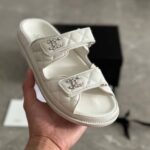 Chanel Quilted Velcro Slide Sandals